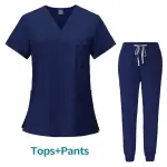 V-Neck Scrub Top & Jogger Pants Set