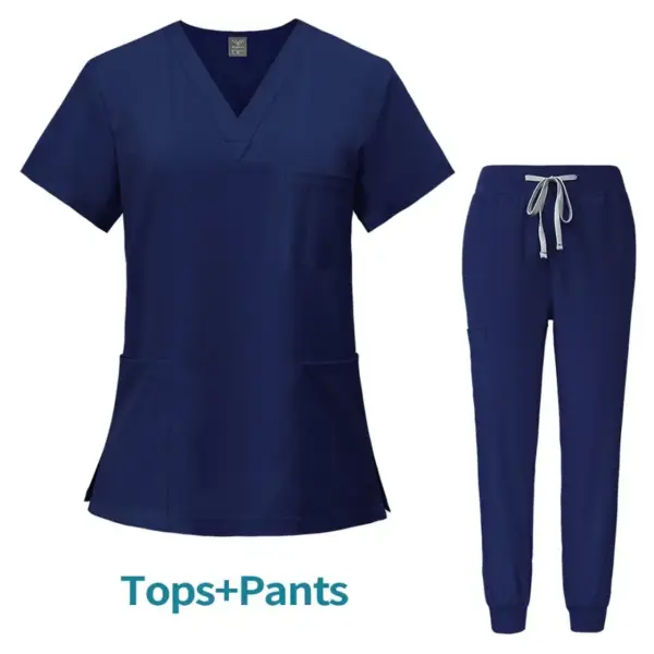 V-Neck Scrub Top & Jogger Pants Set