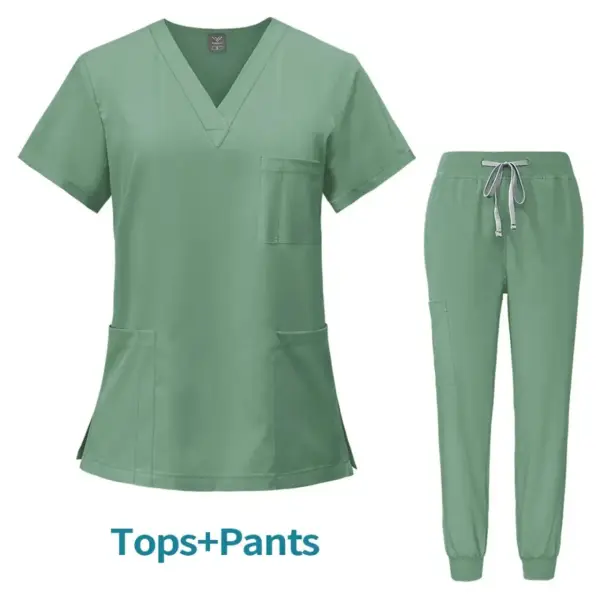 V-Neck Scrub Top & Jogger Pants Set