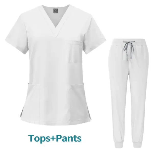 V-Neck Scrub Top & Jogger Pants Set