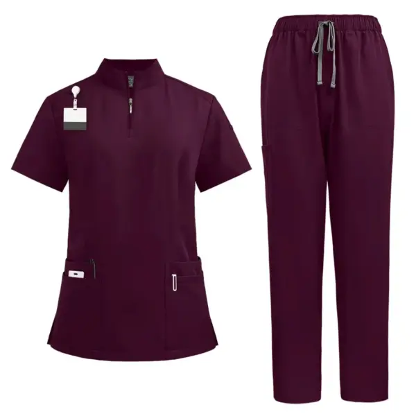 Athletic Zip-Front Scrubs Set