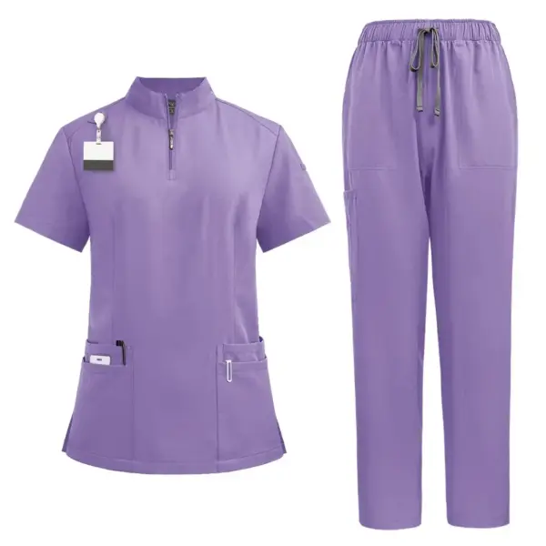 Athletic Zip-Front Scrubs Set