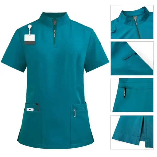 Athletic Zip-Front Scrubs Set