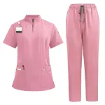 Athletic Zip-Front Scrubs Set