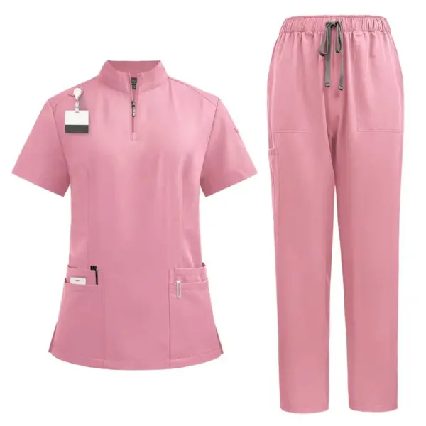 Athletic Zip-Front Scrubs Set