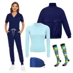 Unisex Professional Scrub Set with Jacket