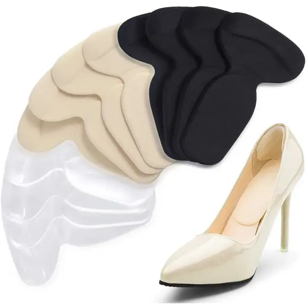 Silicone Heel Protectors - T-Shape Gel Shoe Inserts for Heel Comfort, Cushion Pads for Women's Shoes
